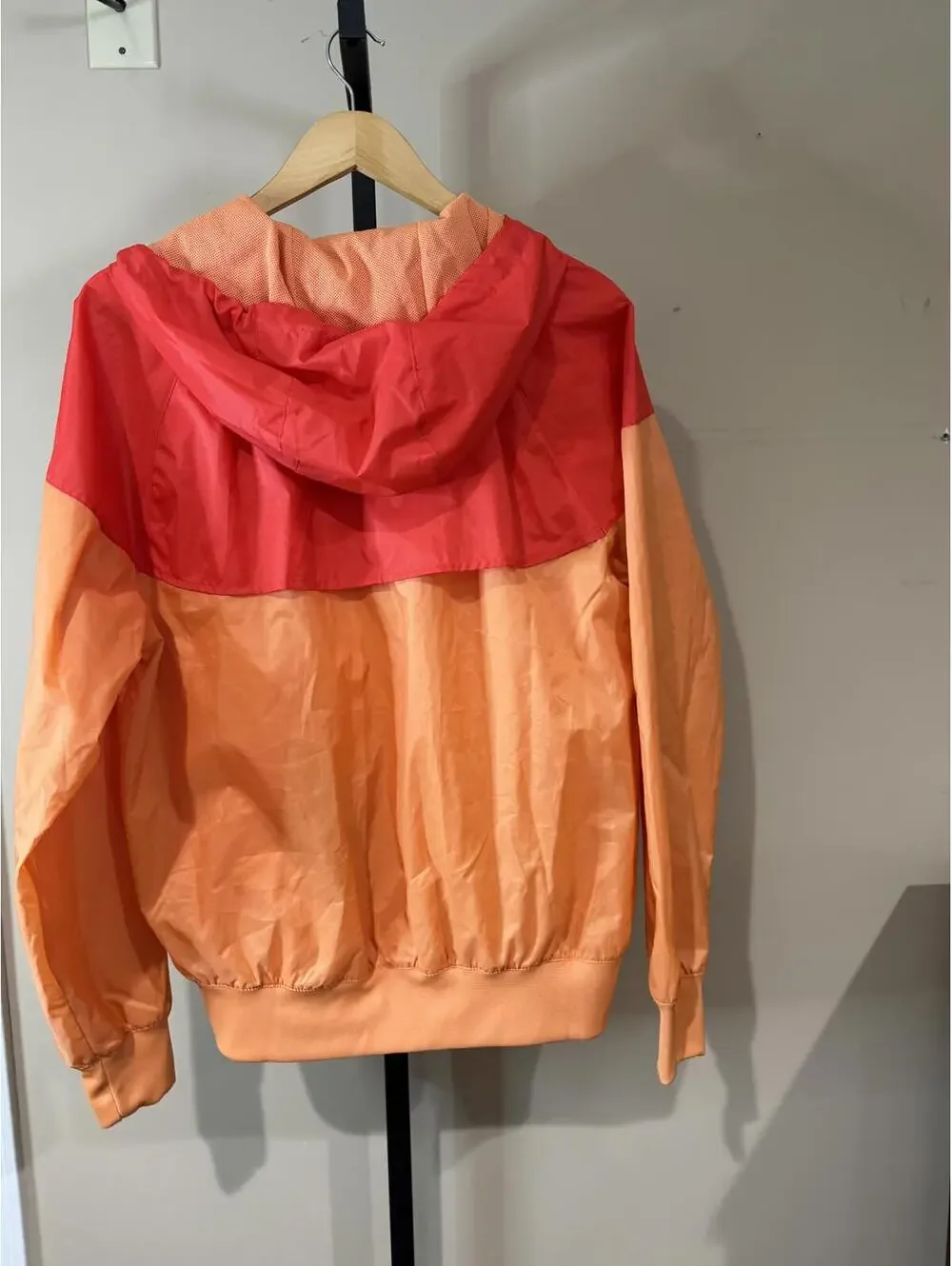 Nike Colorblock Orange and Red Windbreaker Jacket Size Small